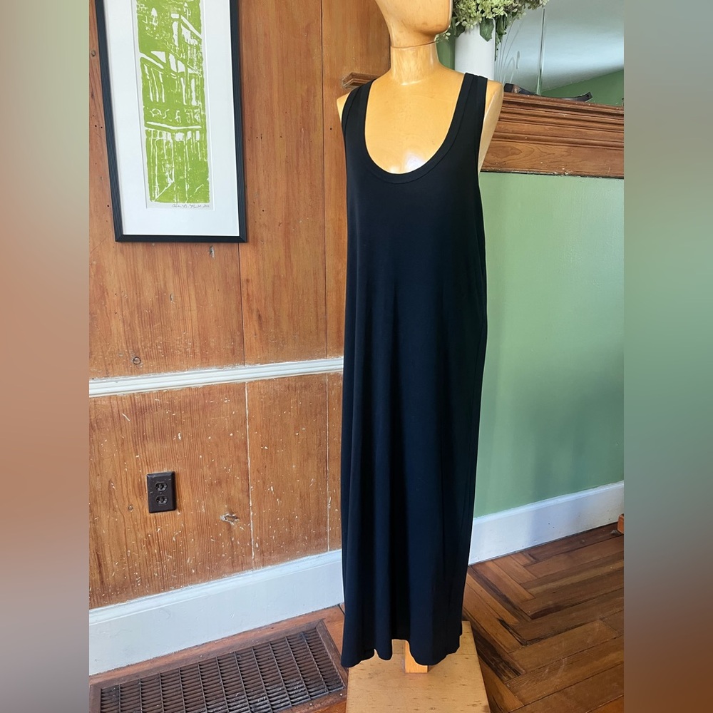 Raquel Allegra new black scoop neck cotton tank dress black 3 (L/XL)